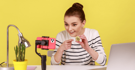 Beauty creator filming a tutorial
